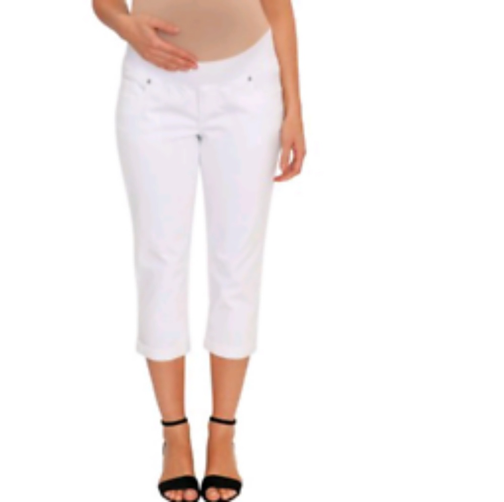 New Great Expectations Maternity White Denim Capri XXL/20